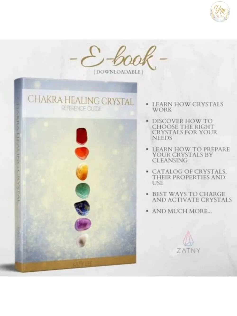 Healing Crystals Wooden Box Kit - Chakra Stones Set with Amethyst, Rose Quartz,